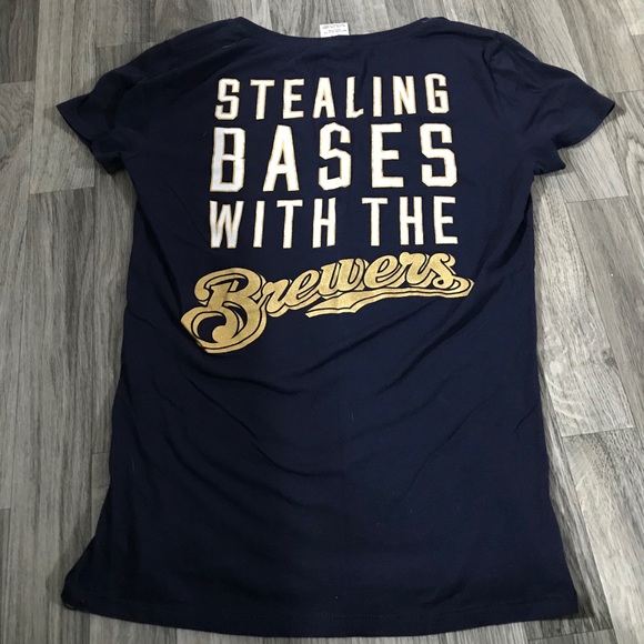 Victoria’s Secret PINK Navy Blue Brewer’s T-Shirt; small - Picture 7 of 7